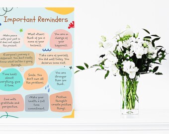 Positive Affirmations Poster | Therapy Office Decor (Digital Download)