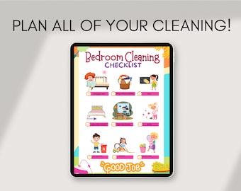 Kids Bedroom Cleaning Checklist, Chore Chart, Routine Chart (Digital Download)