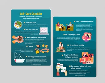 Self-Care Checklist | Daily Mental Health Printable (Digital Download)