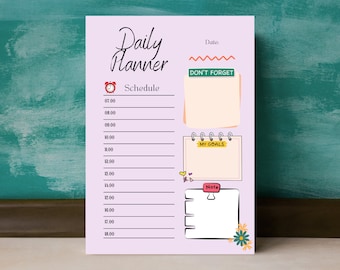Hourly Daily Planner Printable, Work Day Schedule (Digital Download)