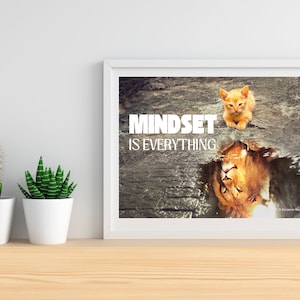Mindset Is Everything - Mindset Is Everything Wall Art - Printable Inspirational Wall Home Decor, Living Room, Wall Art, Motivational Art