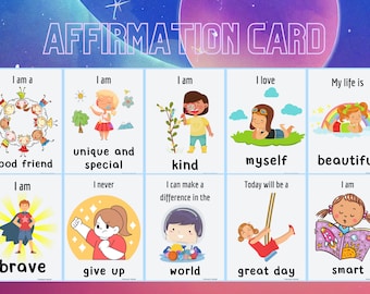 Affirmation Cards for Children – Self-Love, Confidence (Digital Download)