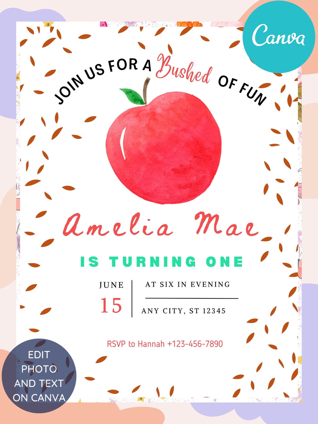 Editable Birthday Invitation Girls or Boys Printable Digital Instant