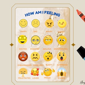 How Am I Feeling Emotions Poster - Feelings and Emotions Print for Kids - Learning Montessori Materials