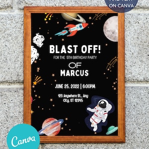 Editable Birthday Invitation Girls or Boys Printable Digital Instant Download Canva Editable Invitation