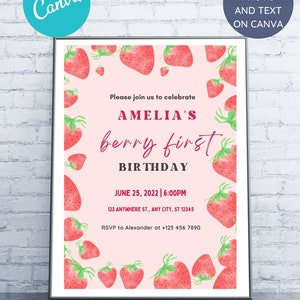 Editable Birthday Invitation Girls or Boys Printable Digital Instant Download Canva Editable Invitation