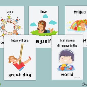10 Affirmation Cards for Children - Strengthen Beliefs, Self-confidence ...