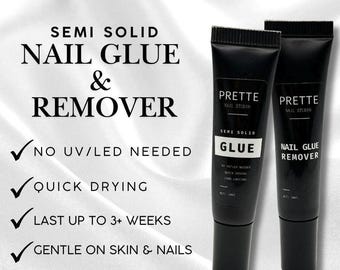Semi Solid Press On Nail Glue & Remover Set | No UV LED