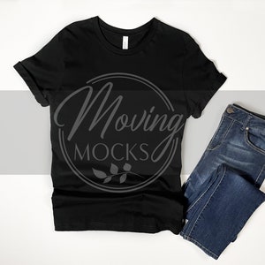 Black Bella Canvas 3001 T Shirt Mockup, 3001 Black Shirt Mockup, Black 3001 Mockup, 3001 Black Flat Lay, Flat Lay T Shirt Mockup, 3001 Mock