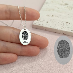 Custom Fingerprint Necklace • Name Necklace • Memorial Gifts • Gifts for Mom
