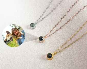 Personalized Projection Necklace, Photo Projection Necklace, Pet Photo Necklace, Memorial Picture Necklace, Gift for Her, Christmas Gift