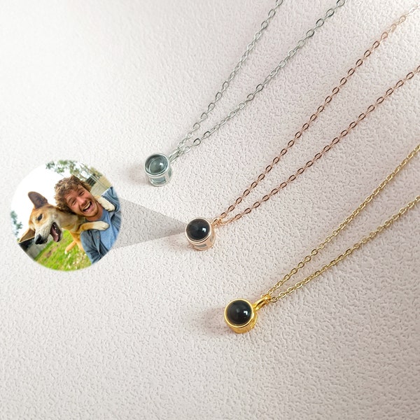 Personalized Projection Necklace, Photo Projection Necklace, Pet Photo Necklace, Memorial Picture Necklace, Gift for Her, Christmas Gift