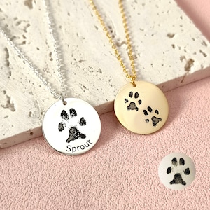 Custom Pet Paw Print Necklaces • Actual Paw Necklaces • Pet Memorial Gifts • Christmas Gifts
