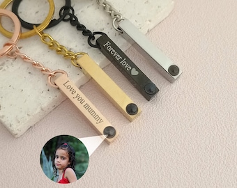 Customized Photo Keychain • Bar Keychain • Engraved Keyring • Picture Keychain • Black Keychain • Christmas Gifts