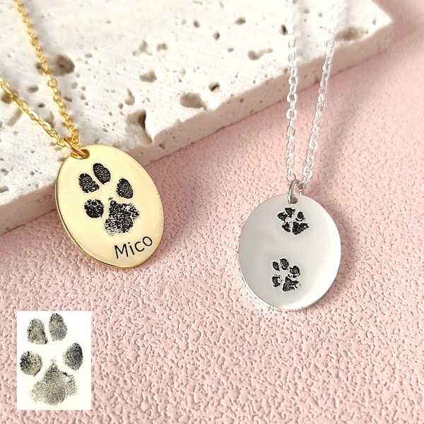 Custom Pet Paw Print Necklaces • Actual Paw Necklaces • Pet Memorial Gifts • Personalized Pet Necklaces • Pet Jewelry