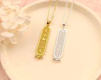 Custom Egyptian Hieroglyphic Name Necklace • Ancient Egyptian Necklace • Gifts for Her