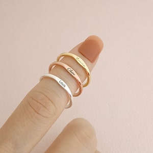 Custom Name Ring • Stacking Ring • Engraved Ring • Minimalist Ring • Summer Jewelry