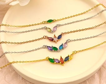 Custom Birthstone Necklace •   Personalized Gemstone Necklace •   Family Birthstone Necklace • Gift for Mom • Mother's Day Gift