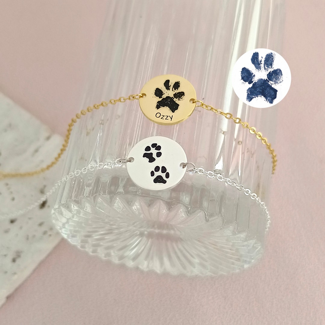 Custom Pet Paw Print Bracelet • Actual Paw Bracelet • Dog Bracelet ...