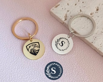 Customized Logo Keychain • Company Logo Keychain • Engraved Drawing Keychain • Gift for Him • Gift for Dad