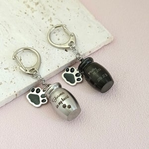 Dog Pet Urn Keychain • Dog Ash Keepsake • Personalized Cremation Urn Keychain • Pet Dog and Cat Memorial