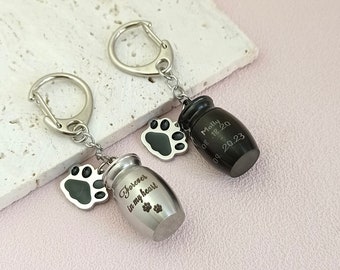Dog Pet Urn Keychain • Dog Ash Keepsake • Personalized Cremation Urn Keychain • Pet Dog and Cat Memorial