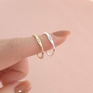 Dainty Date Ring • Skinny Year Ring • Custom Date Ring • Stacking Ring • Summer Ring • Gift For Her • Anniversary Ring
