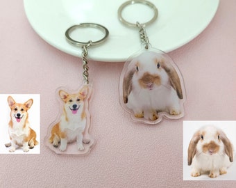 Custom Pet Photo Keychains • Pet Acrylic Photos • Pet Keyring • Pet Memorial Gifts