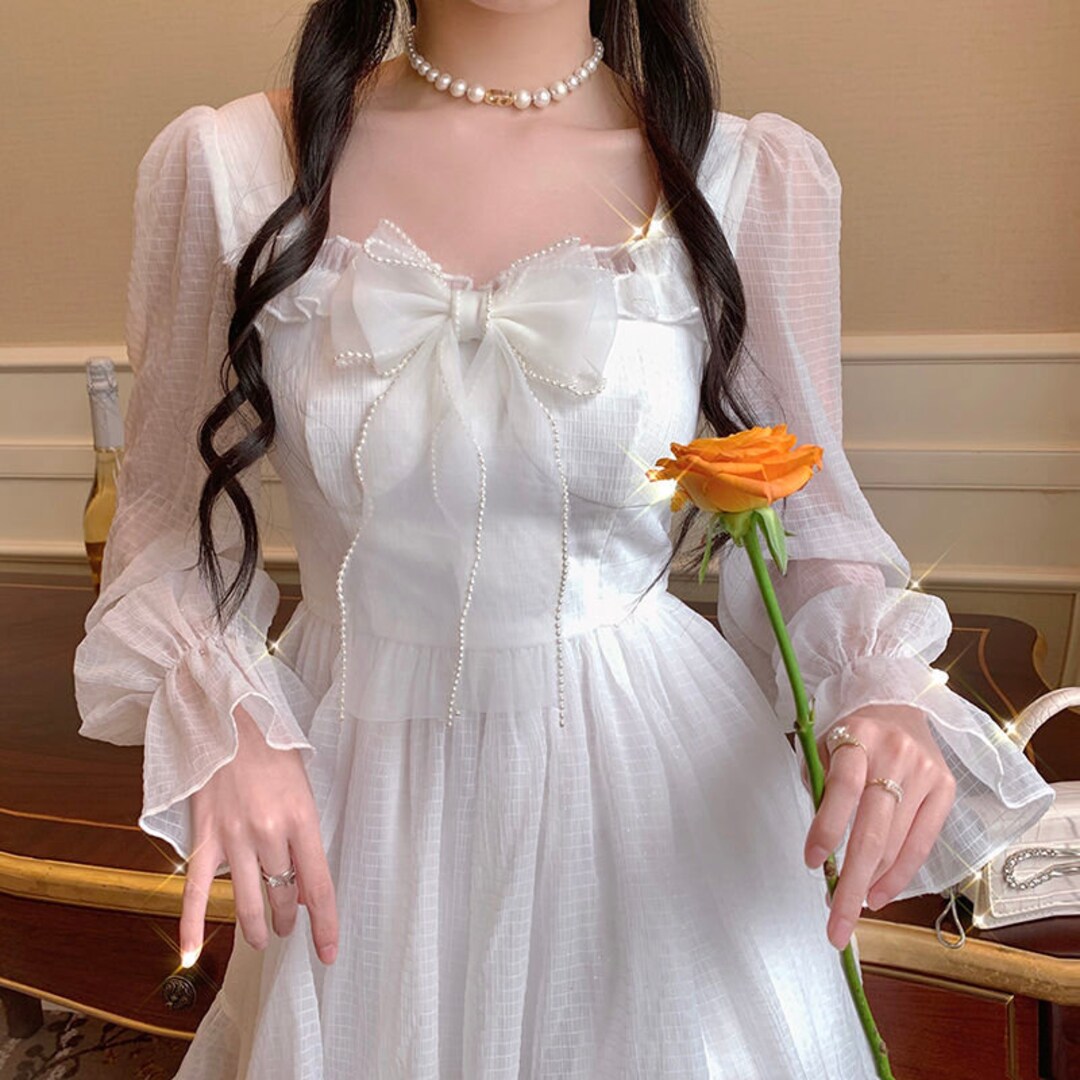 French Vintage Layered Dress (M)
