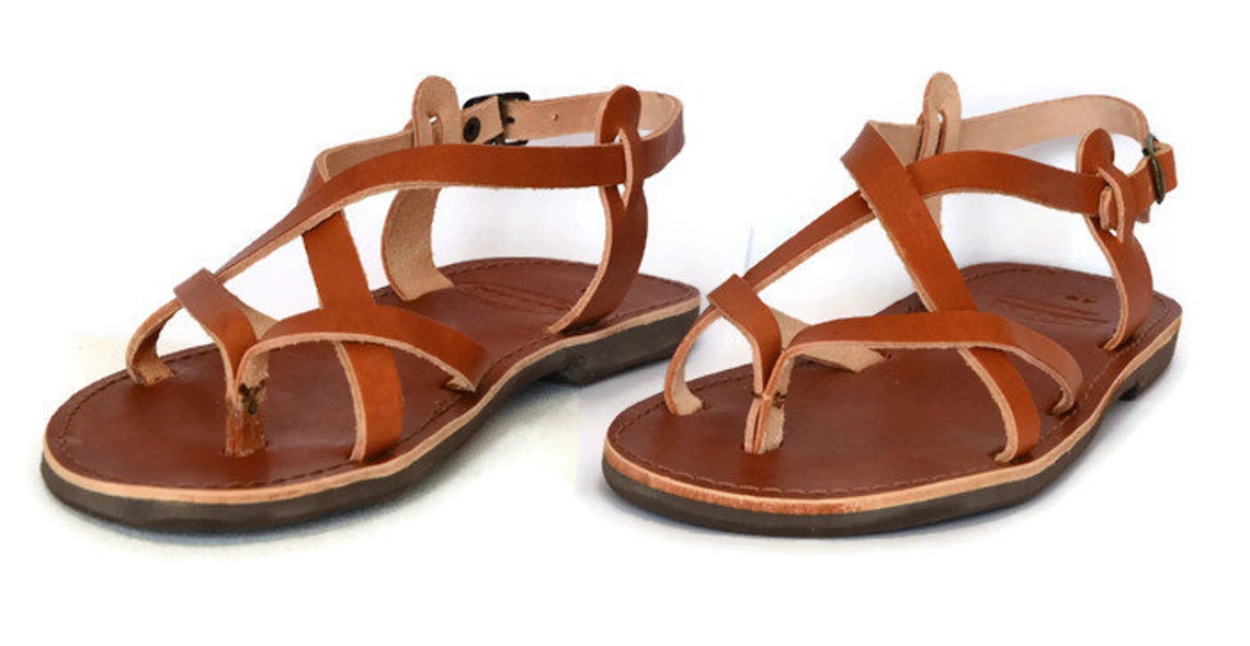 Handmade Roman Grecian Leather Sandals - Etsy