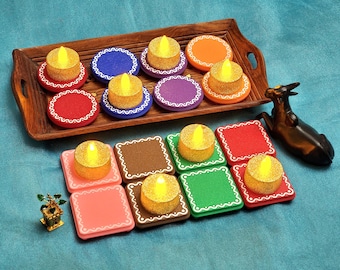 Mini Tealight Candle Stand with LED Candle | Rangoli Designs, Muggulu, Kolam, Festival Decor | Return Gifts, Golu, Traditional Home Décor