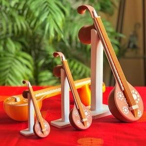 Mini Veena Model - Indian Classical String Instrument - Violin Alternative, Cultural Art, Home Décor, Tanpura, Decorative Musical Instrument