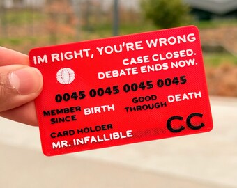 I'm Right You're Wrong Card (3 Pack) with Textured Text w/ Optional Custom Name Gag Gift | Comedic Gift | Fun Gift | Humor | Novelty