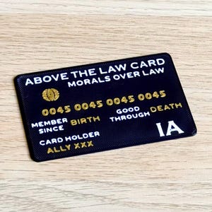 Personalized Above The Law Card (3 Pack) w/ Custom Name | Funny Lawbreaker Gift | Legal Immunity Pass | Gag Gift | Comedic Novelty | Humor