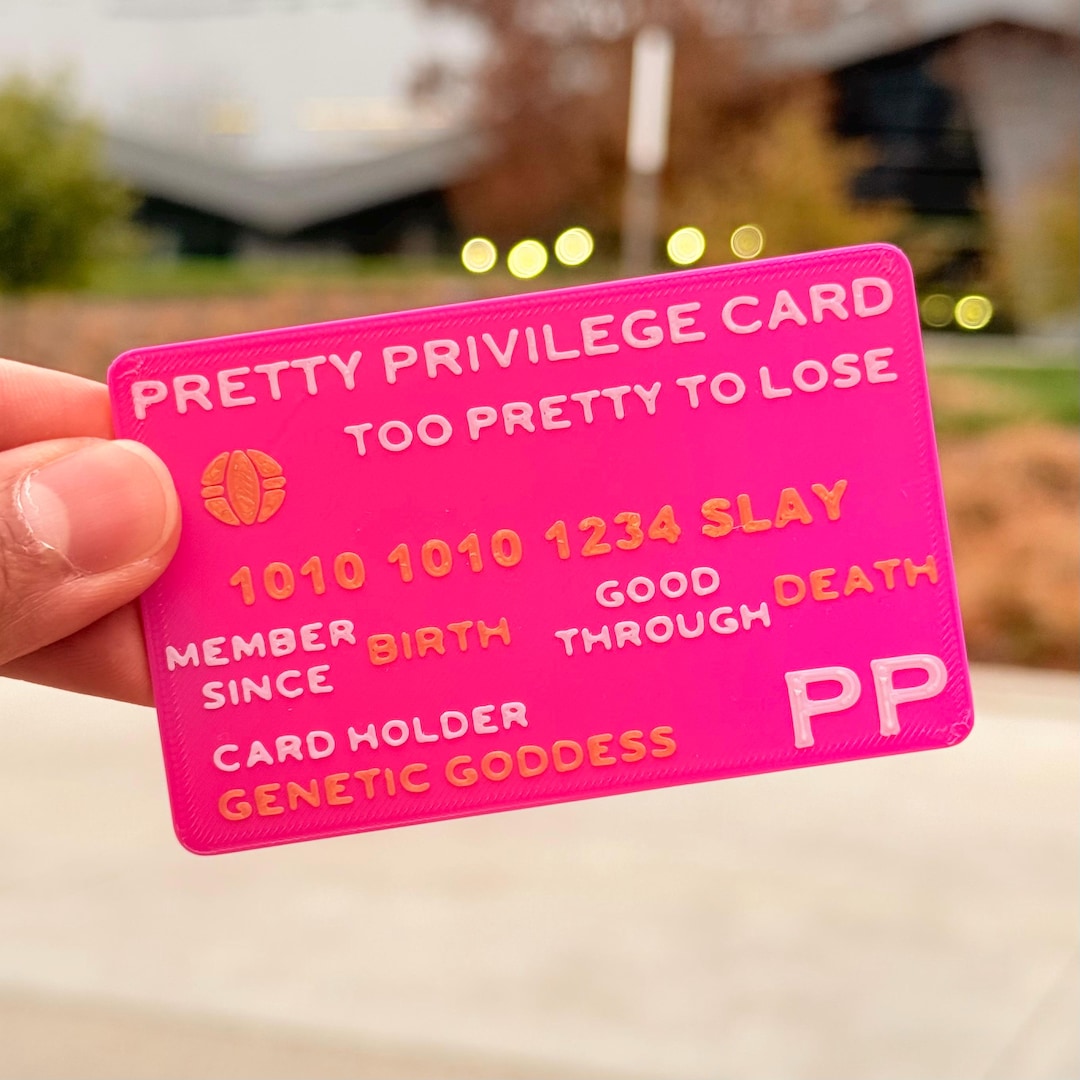 Pretty Privilege Identification Card (3 Pack) With Textured Text