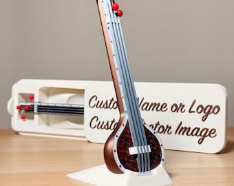 Mini Tanpura Model w/ Custom Sliding Case, Indian Instrument Decor, Personalized Musician Gift, Cultural Home Decor, Violin Alternative