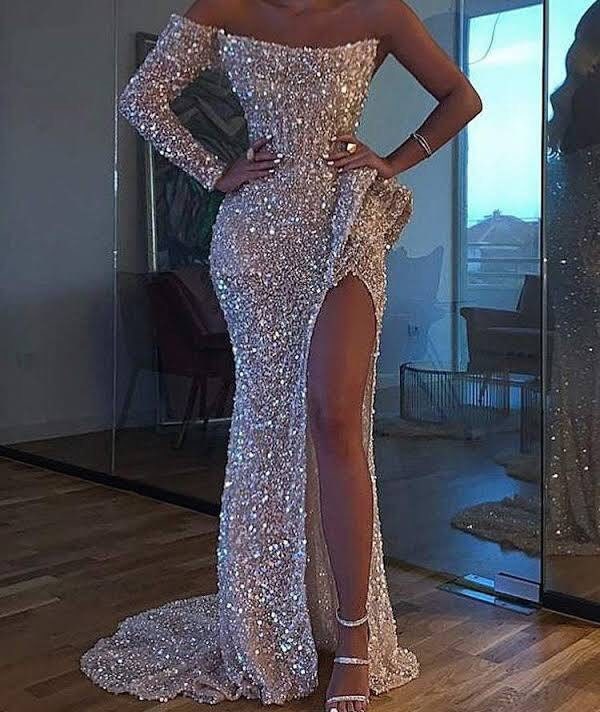 Sequin Prom Dress - Etsy