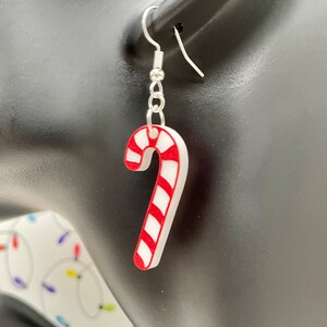 Candy Cane Earrings, Holiday Earrings, Christmas Earrings, Festive Earrings, Party Earrings, Winter Earrings, December Earrings, Dangle