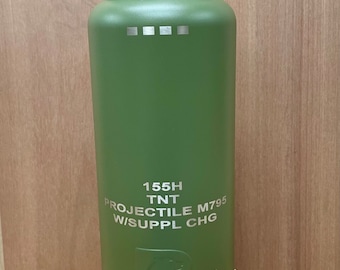 32oz Engraved M795 Howitzer Projectile Insulated RTIC Water Bottle