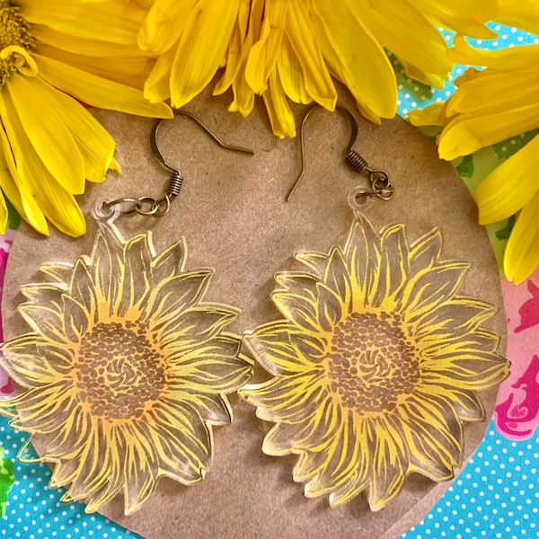 Sunflower Earrings Etsy