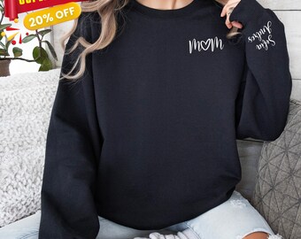 Aangepaste moeder Sweatshirt Kids namen op mouw, gepersonaliseerde moeder Sweatshirt, moeder cadeau, moeder cadeau, cadeau voor moeder, cadeau voor moeder, Moederdag cadeau