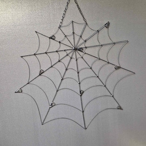 Stained Glass Spiderweb Suncatcher, Gothic Window Decor, Halloween Cobweb Wall Hanging