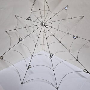 Spiderweb Stained Glass Halloween Suncatcher Window Home Hanging Decor