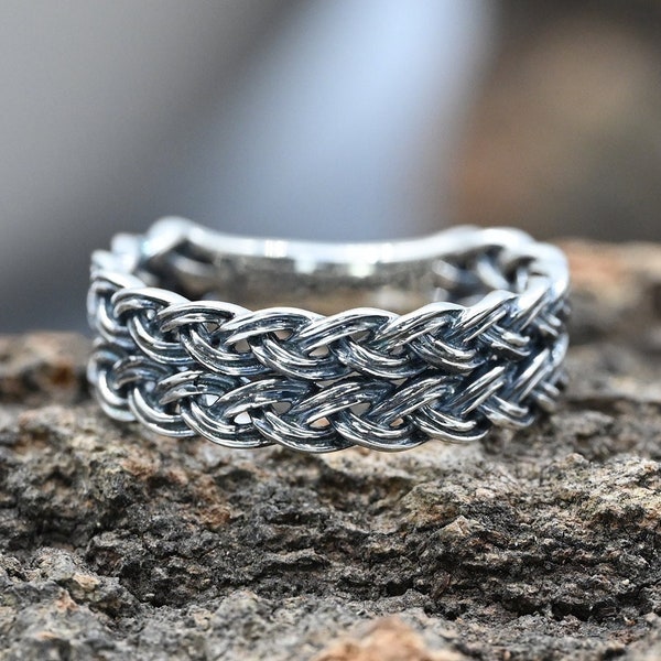 Braid Celtic Ring| 925 Sterling Silver|Minimalist Braid Ring|Braid Ring|Twist Ring|Braided Silver Band Ring|Silver Stack Ring|Boho Ring