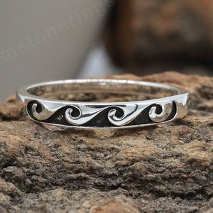 925 Silver Handmade Cloud Ring Wave Unique Modern Anniversary Delicate Unisex Men Women Fine Jewelry Gift for Her