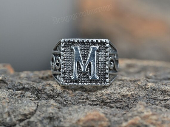Square letter rings sale