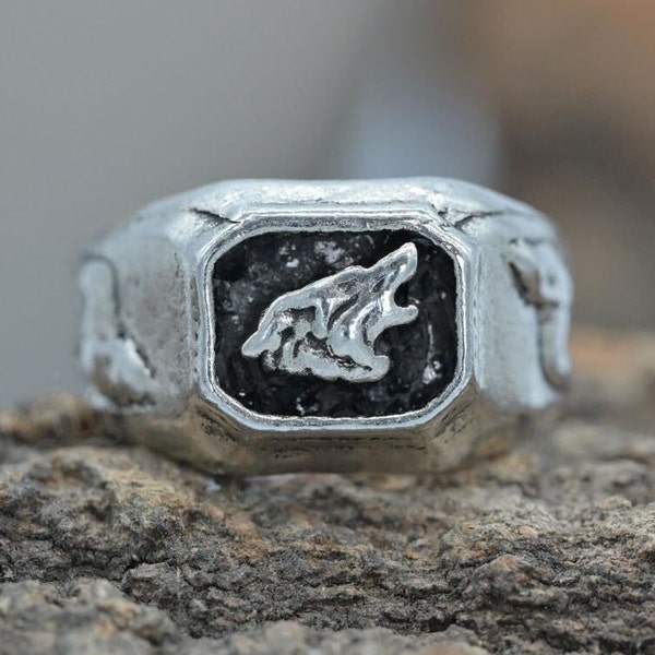 Stainless Steel Wolf Ring Wolf Head Ring for Men Women Animal Rings Cool Index Finger Ring Gothic Punk Biker Jewelry Best Friend Gift