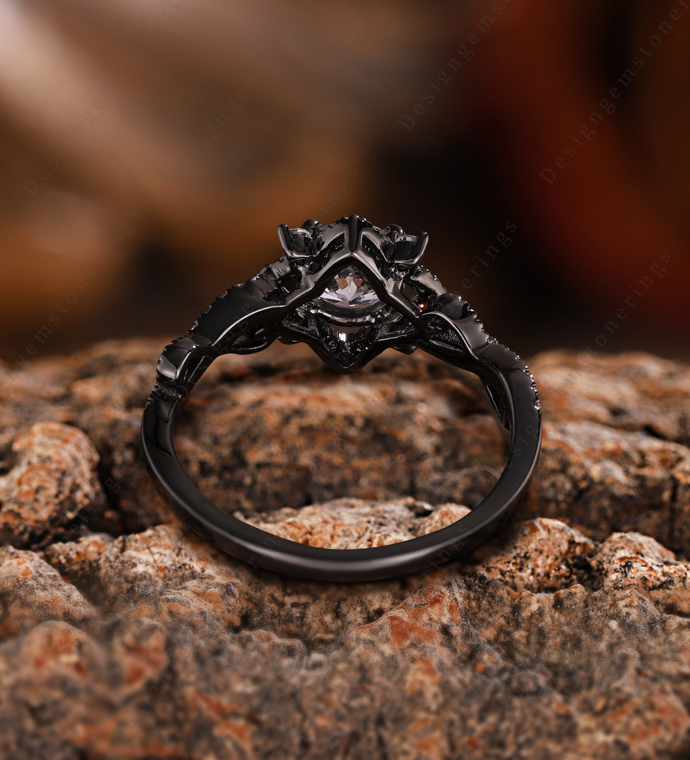 Vintage Round Black Moissanite Engagement Ring, Black Promise Ring, Rhodium Black Bridal Set, Black Wedding Ring, Gothic Ring for Women Gift - Etsy Vintage Round Black Moissanite Engagement Ring, Black Promise Ring, Rhodium Black Bridal Set, Black Wedding Ring, Gothic Ring for Women Gift - Etsy
