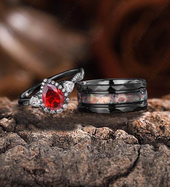 Gothic wedding rings his and hers outlet