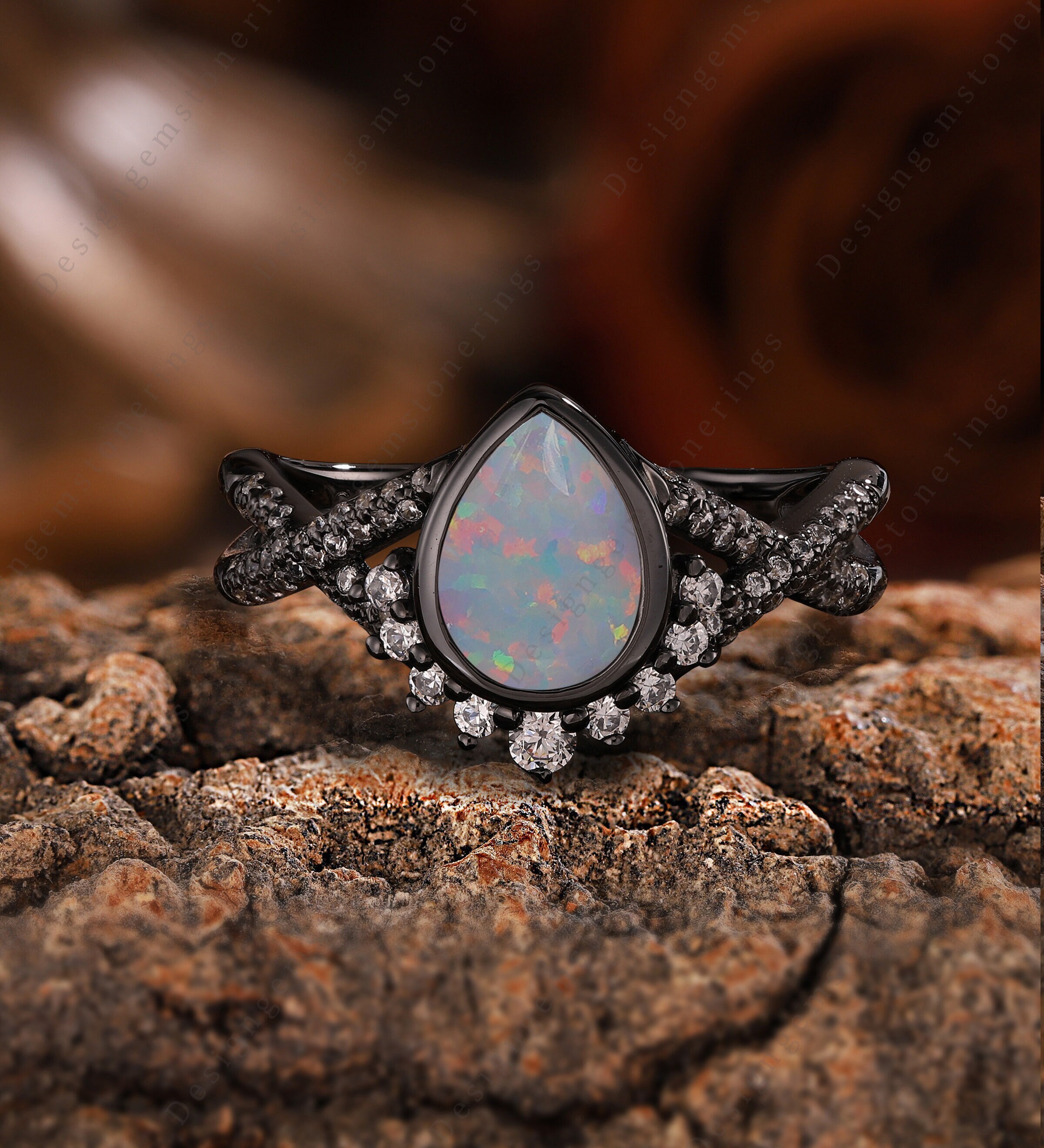 Black gold opal rings discount